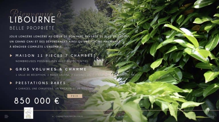 Demeure d’exception au cœur de Libourne ! Cabinet N.S.K. Immobilier